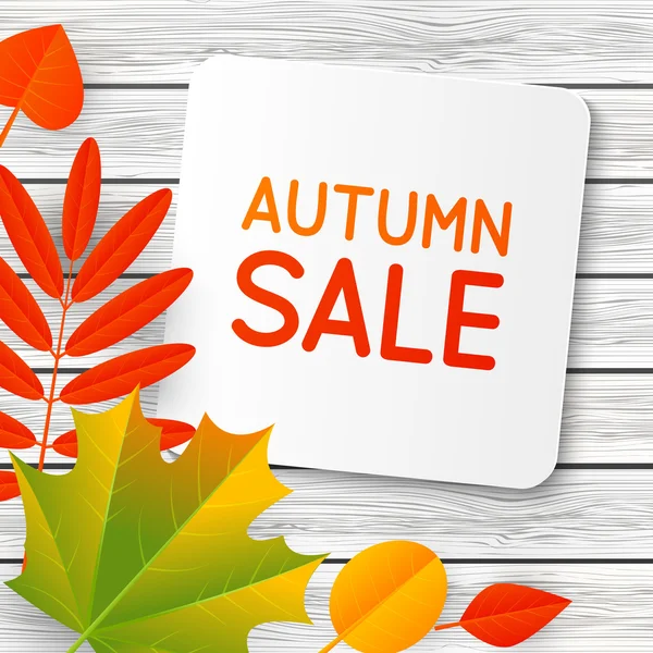Mensaje de venta de otoño — Vector de stock