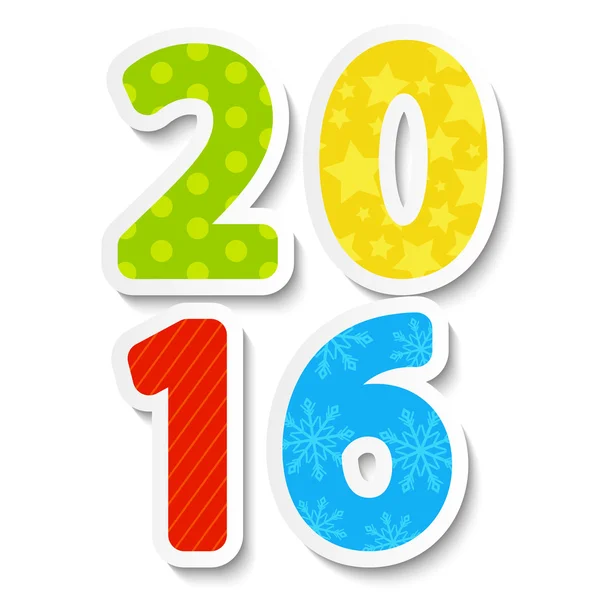 Data nowy rok 2016 — Wektor stockowy