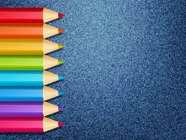 Crayons scolaires colorés — Image vectorielle