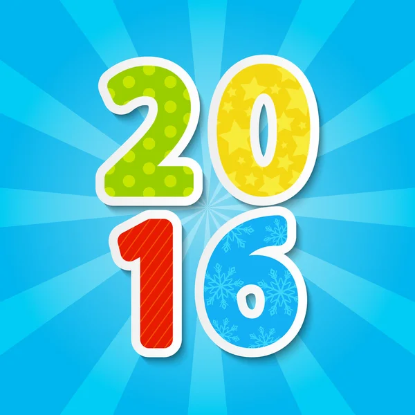 2016 Date du Nouvel An — Image vectorielle