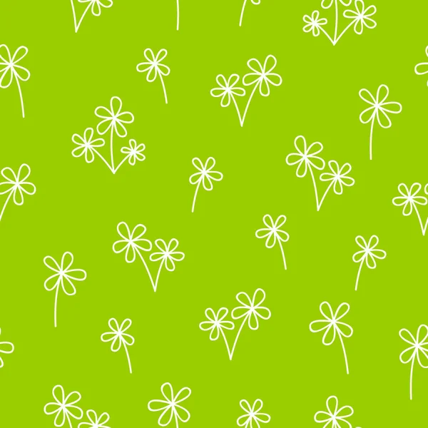 Seamless pattern with doodle flowers — Stock Vector