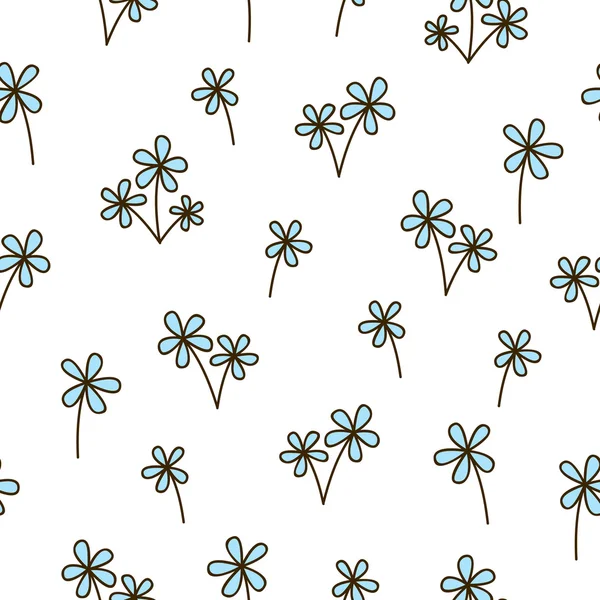 Naadloos patroon met doodle bloemen — Stockvector