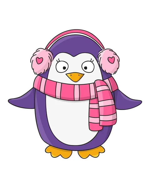 Pinguim bonito dos desenhos animados — Vetor de Stock