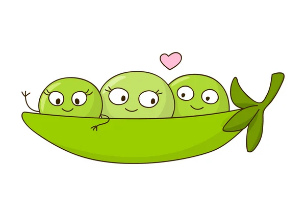 Cartoon Cute peas — Stock Vector