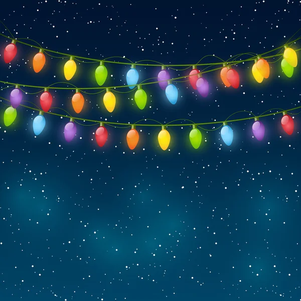 Navidad coloridas luces — Vector de stock