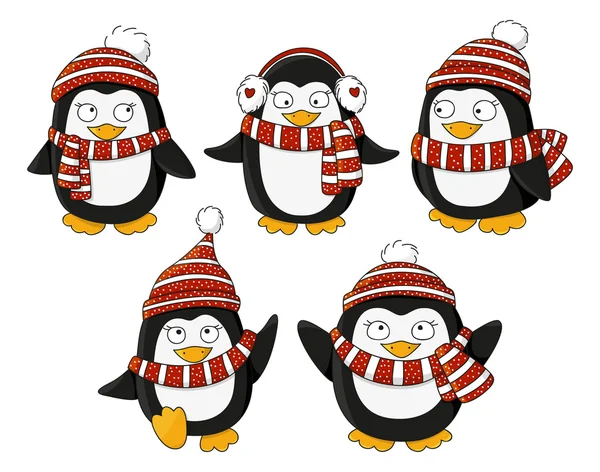 Sevimli küçük penguenler — Stok Vektör