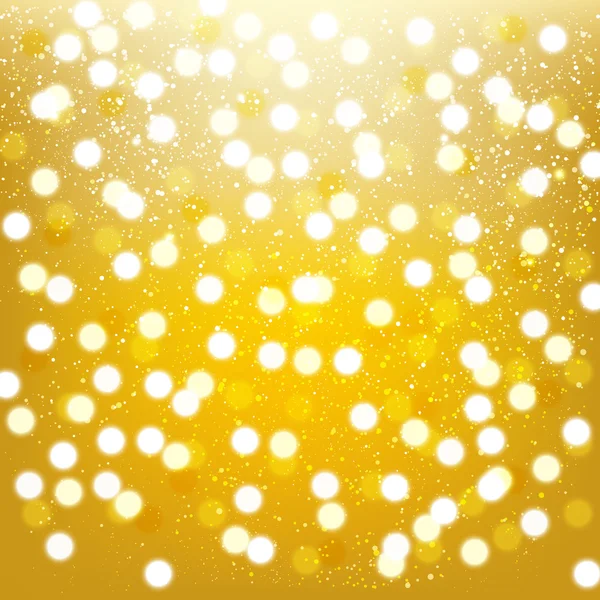 Luzes brilhantes sobre fundo dourado — Vetor de Stock