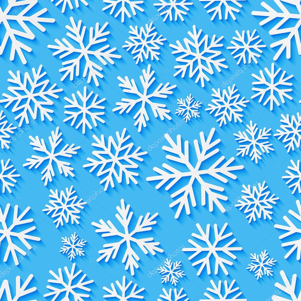 Seamless pattern with paper snowflakes