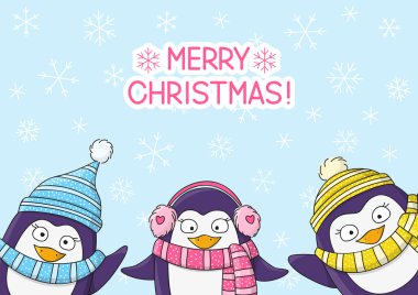 sevimli Noel penguenler