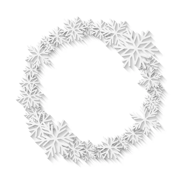 Flocos de neve de papel branco — Vetor de Stock