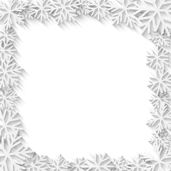 Flocons de neige en papier blanc — Image vectorielle