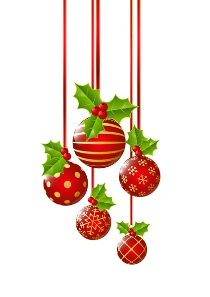 Wenskaart met kerstballen — Stockvector