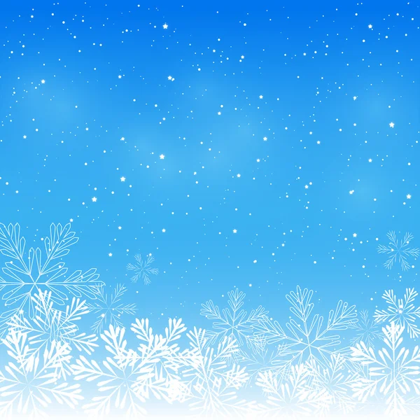 Płatki śniegu na niebieskim tle — Wektor stockowy
