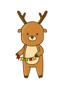 Sevimli çizgi geyik izole