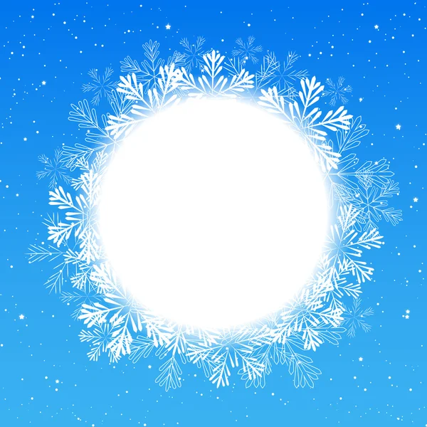 Christmas snowflakes round frame — Stock Vector