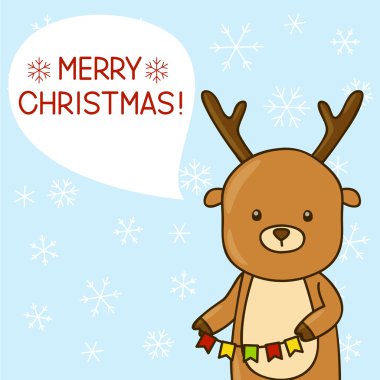 Noel kartı ile karikatür geyik