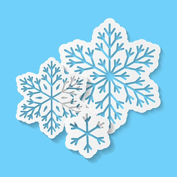 Flocos de neve de papel decorativo — Vetor de Stock