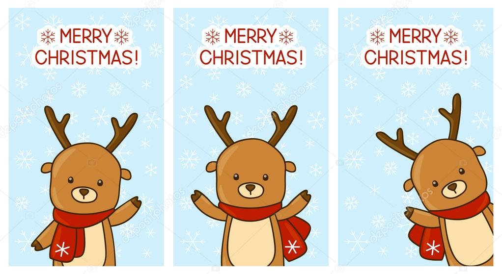 Christmas banners with deers