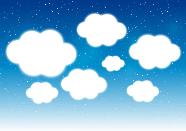 Блискучі хмари на синьому — стоковий вектор