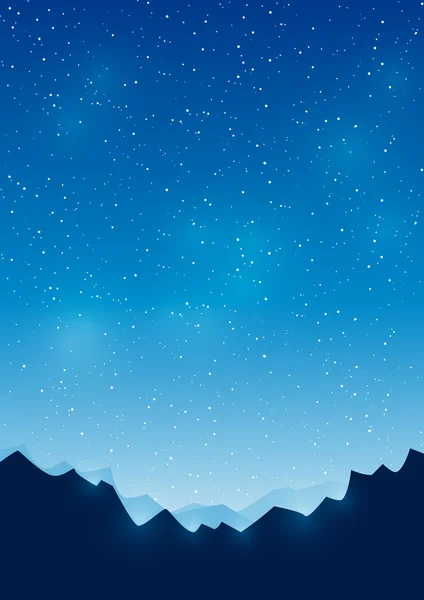 Mountains on starry sky — Stock Vector