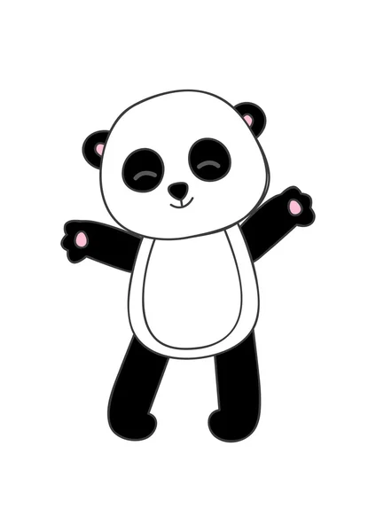 Carino cartone animato panda — Vettoriale Stock