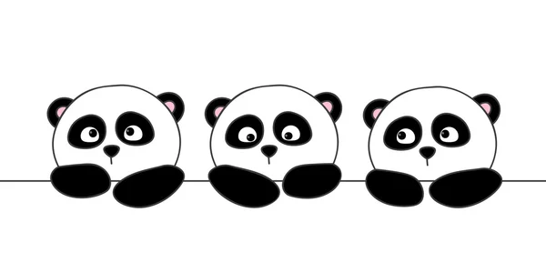 Pandas dessin animé mignon — Image vectorielle