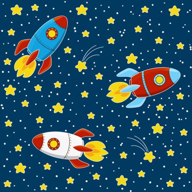 desen renkli roketler ile