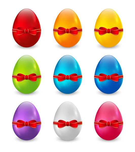 Set de huevos de Pascua de color — Vector de stock