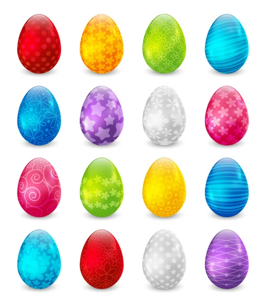一套彩色复活节彩蛋 — 图库矢量图片