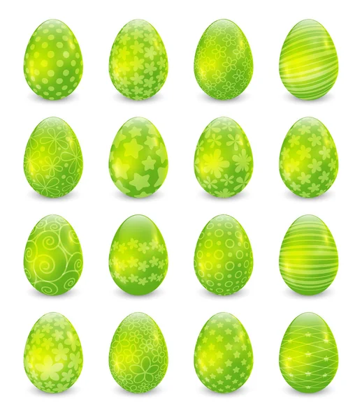 Készlet-ból zöld húsvéti tojás — Stock Vector