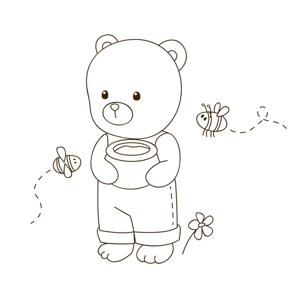 Roztomilý kreslený medvěd — Stockový vektor