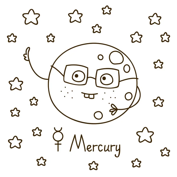 Cute cartoon Mercury — Stock Vector