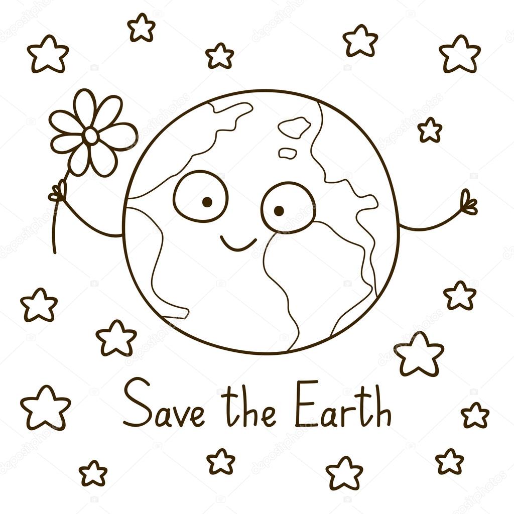 Cute cartoon Earth