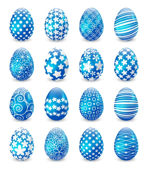 Mavi Paskalya yumurtaları — Stok Vektör