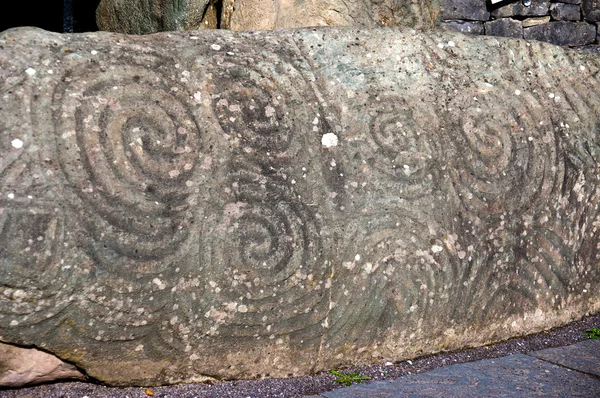 Entrance stone in Newgrange — Stock Photo, Image