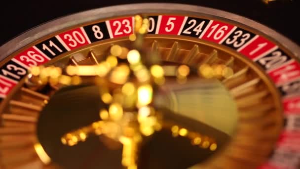 Rueda de ruleta de casino clásico — Vídeos de Stock