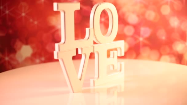 バレンタインデーの概念としての愛のサイン — ストック動画
