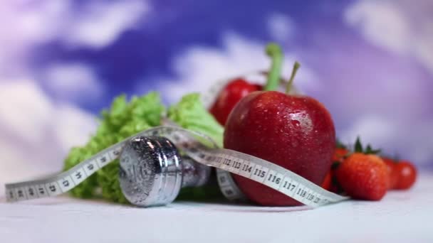 Dieet en fitness concept — Stockvideo