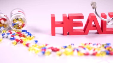 Uyuşturucu hap, sağlık kavramı kompozisyon  