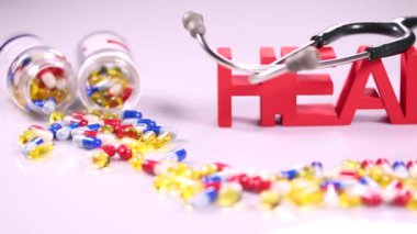 Uyuşturucu hap, sağlık kavramı kompozisyon  