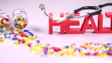 Uyuşturucu hap, sağlık kavramı kompozisyon  