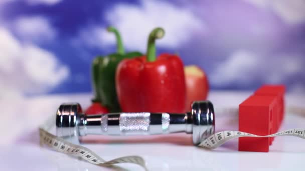 Concepto de dieta y fitness — Vídeos de Stock