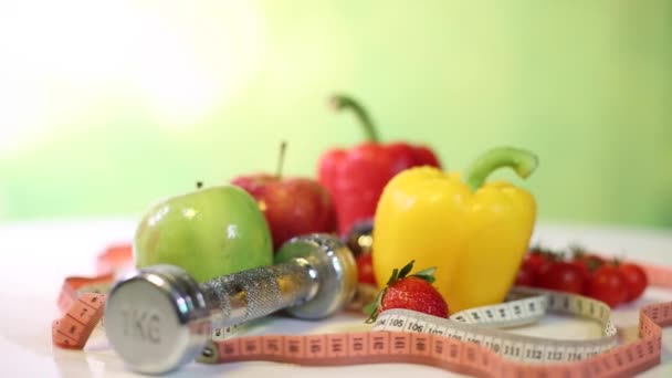 Dieet en fitness concept — Stockvideo