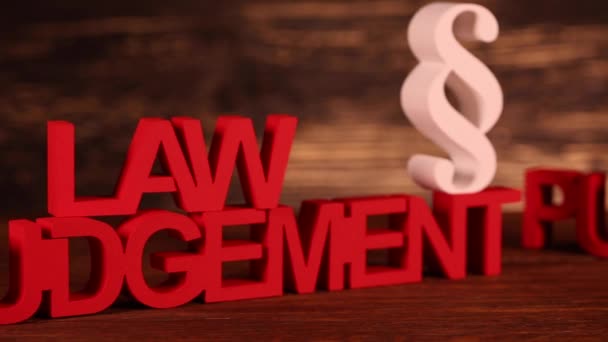 Paragraph sign with law and justice concept — Stock Video