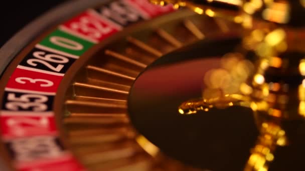 Ruletka koło działa w kasynie — Wideo stockowe