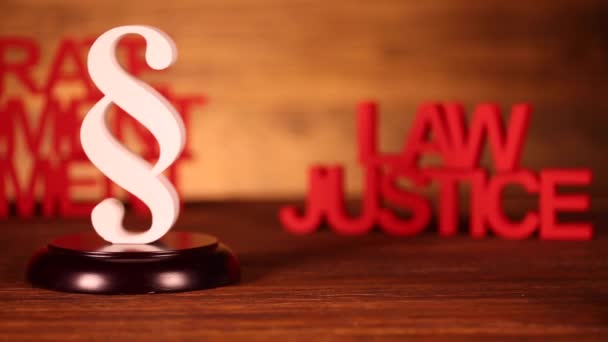 Concepto de justicia y derecho — Vídeo de stock