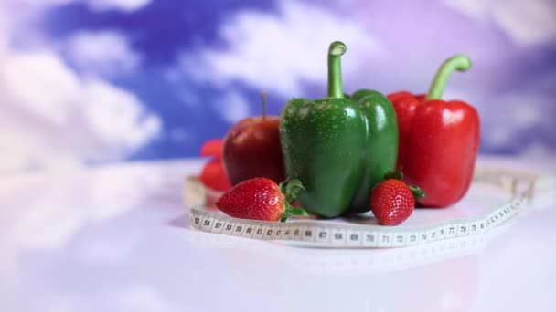 Dieta i fitness, pojęcie zdrowego stylu życia — Wideo stockowe
