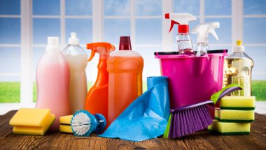 Çeşitli temizlik ve pencere arkaplanı grubu