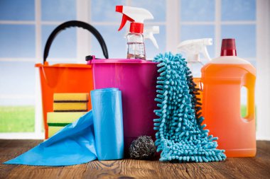 Çeşitli temizlik ve pencere arkaplanı grubu