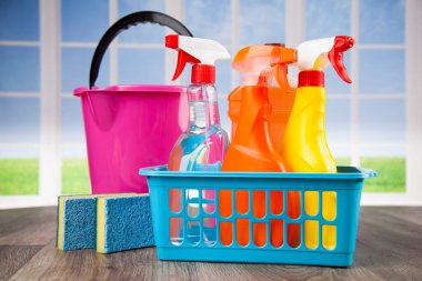 Çeşitli temizlik ve pencere arkaplanı grubu